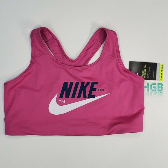 Nike Swoosh Clash Bra Women's Plus Size Dri-Fit Running Training Pink DB4687-665 - Picture 2 of 11